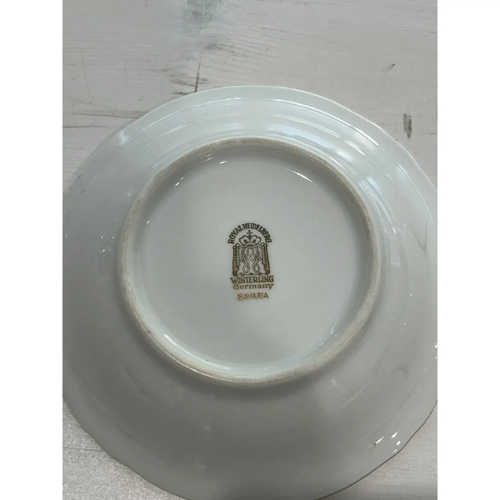 Royal Heidelberg Winterling Dish Fruit Nuts Gold Rim & Judith Marie art dish lot
